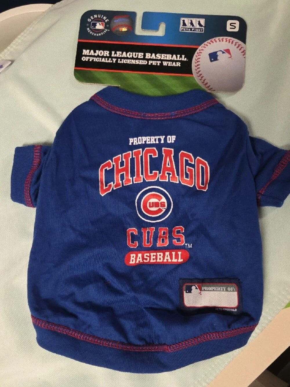 MLB Chicago Cubs Royal Blue Pet Tee with Red & White Trim